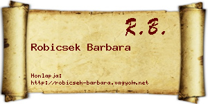 Robicsek Barbara névjegykártya